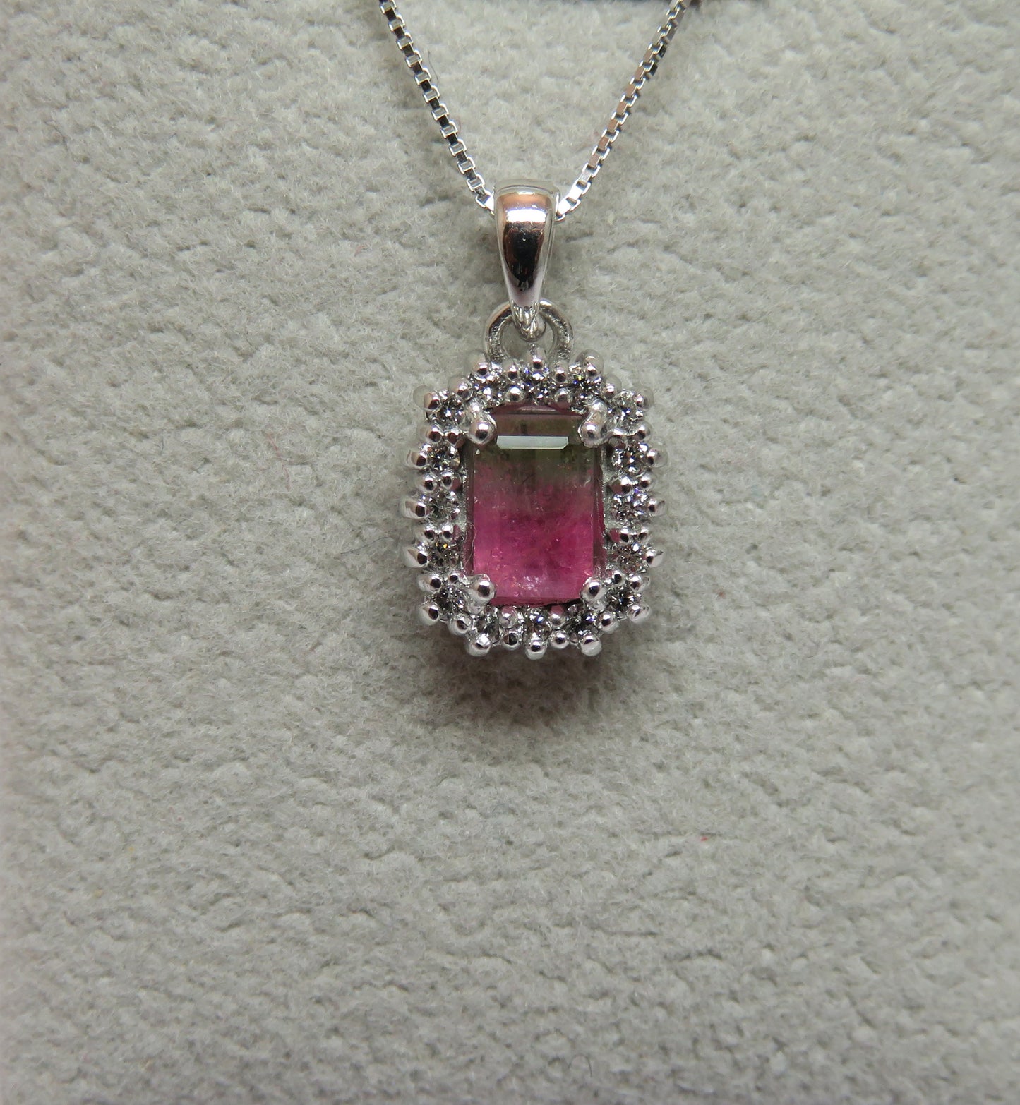 Collana Ottagonale con Tormalina Watermelon 6x4