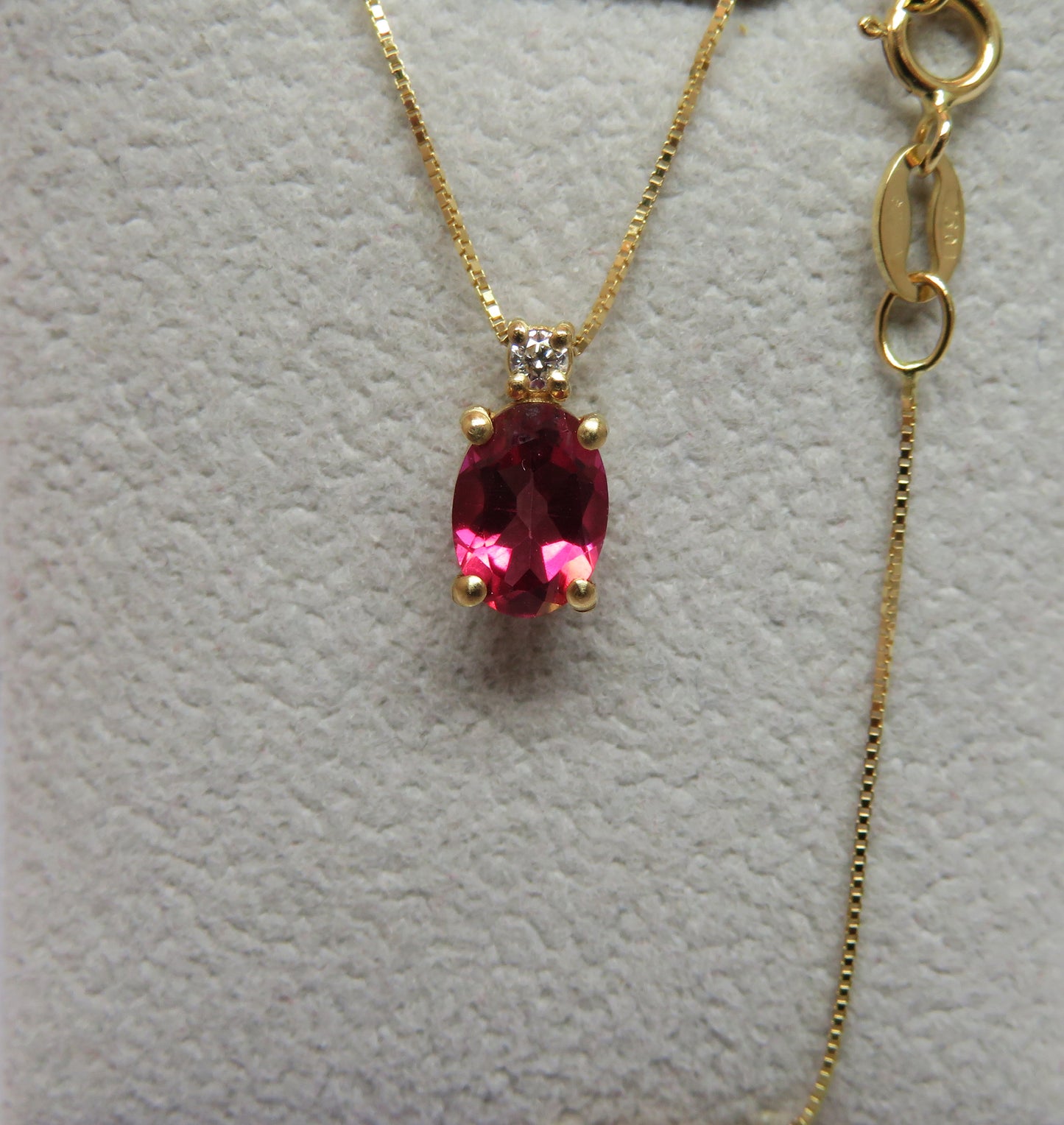 Collana Punto Colore con Topazio Rosa 7x5