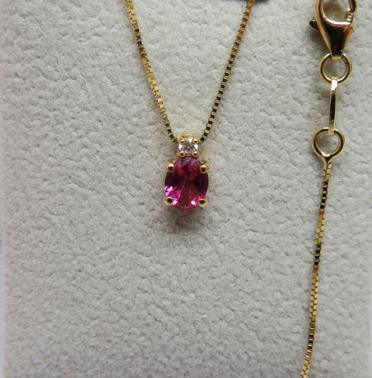 Collana Punto Colore con Tormalina Fucsia 5x4