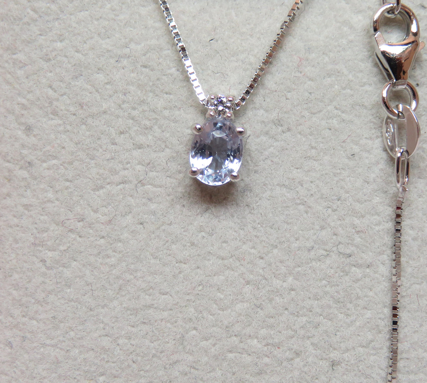 Collana Punto Colore con Zaffiro Azzurro 5x4