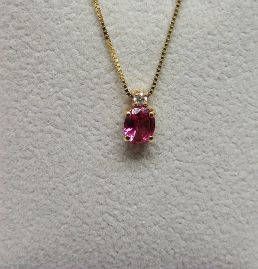 Collana Punto Colore con Tormalina Fucsia 5x4