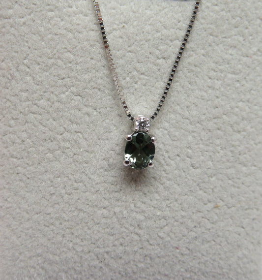 Collana Punto Colore con Tormalina Grigia 5x4