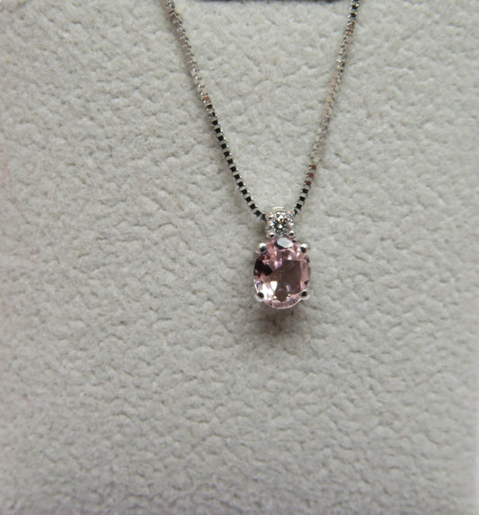 Collana Punto Colore con Tormalina Rosa 5x4