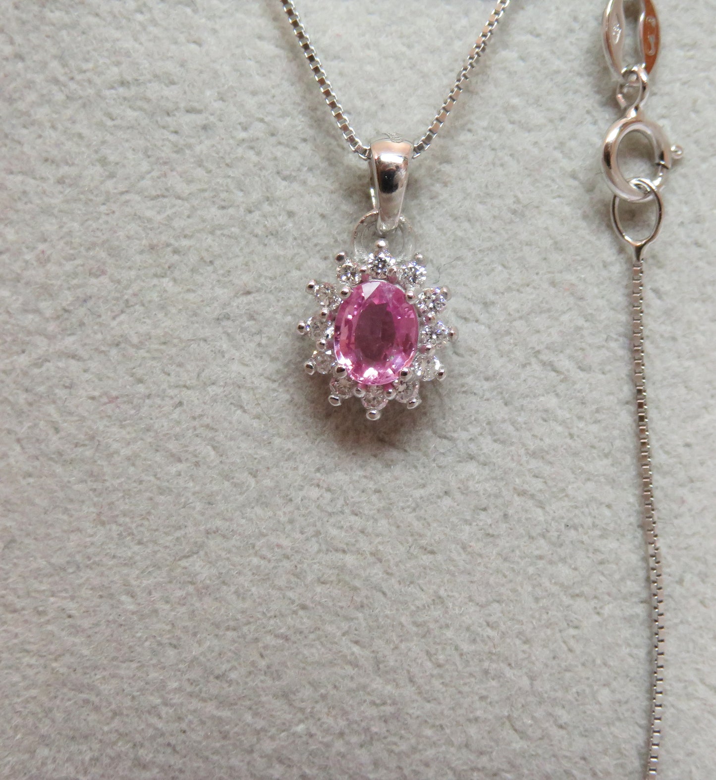 Collana Kate con Zaffiro Rosa 5x4