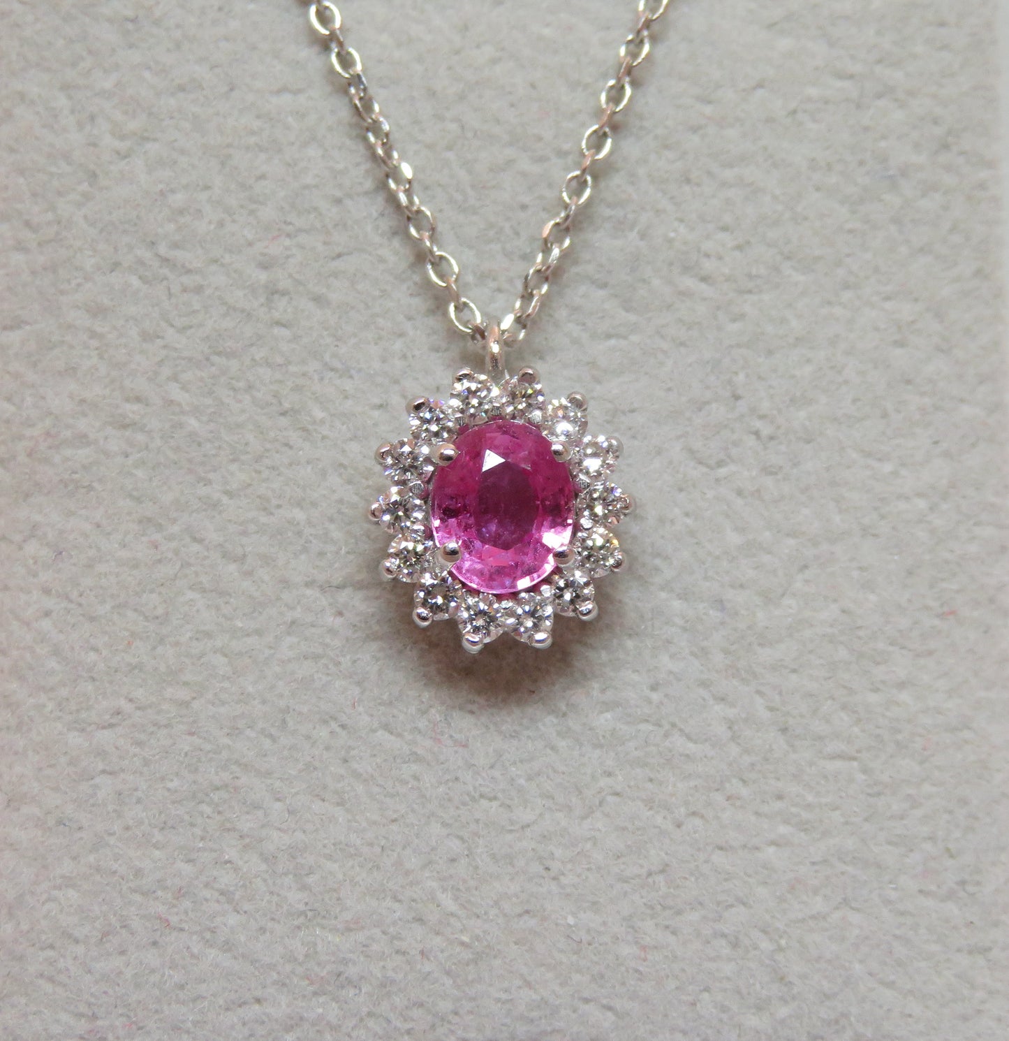 Collana Kate con Zaffiro Rosa 6x5