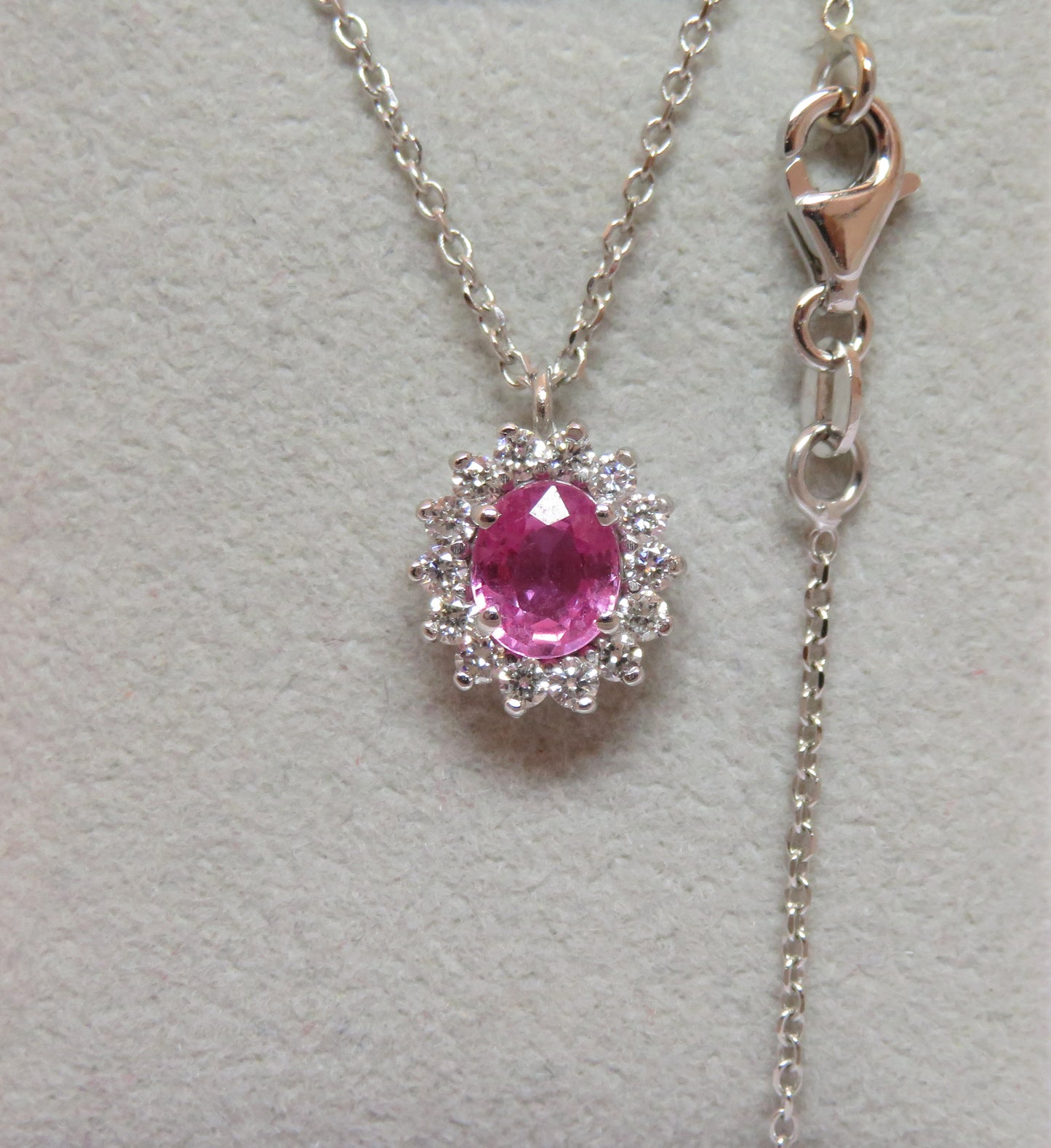 Collana Kate con Zaffiro Rosa 6x5