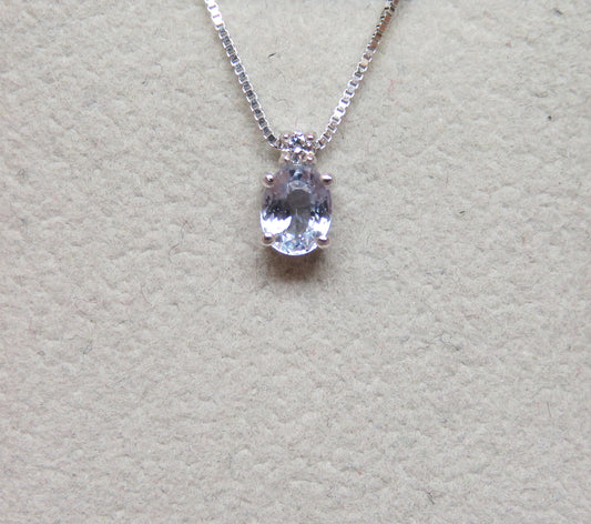 Collana Punto Colore con Zaffiro Azzurro 5x4