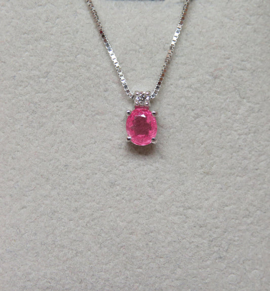 Collana Punto Colore con Spinello Rosa 5x4